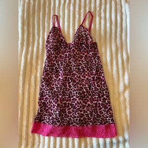 Victoria's Secret Pink and Black Animal Print Fabric Pink cheetah chemise